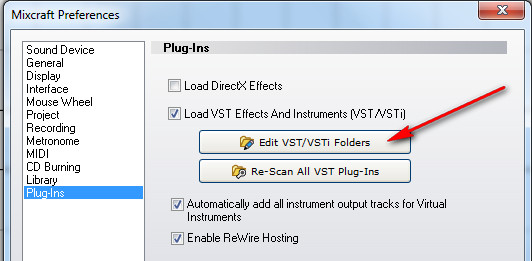 Edit VST Foldera